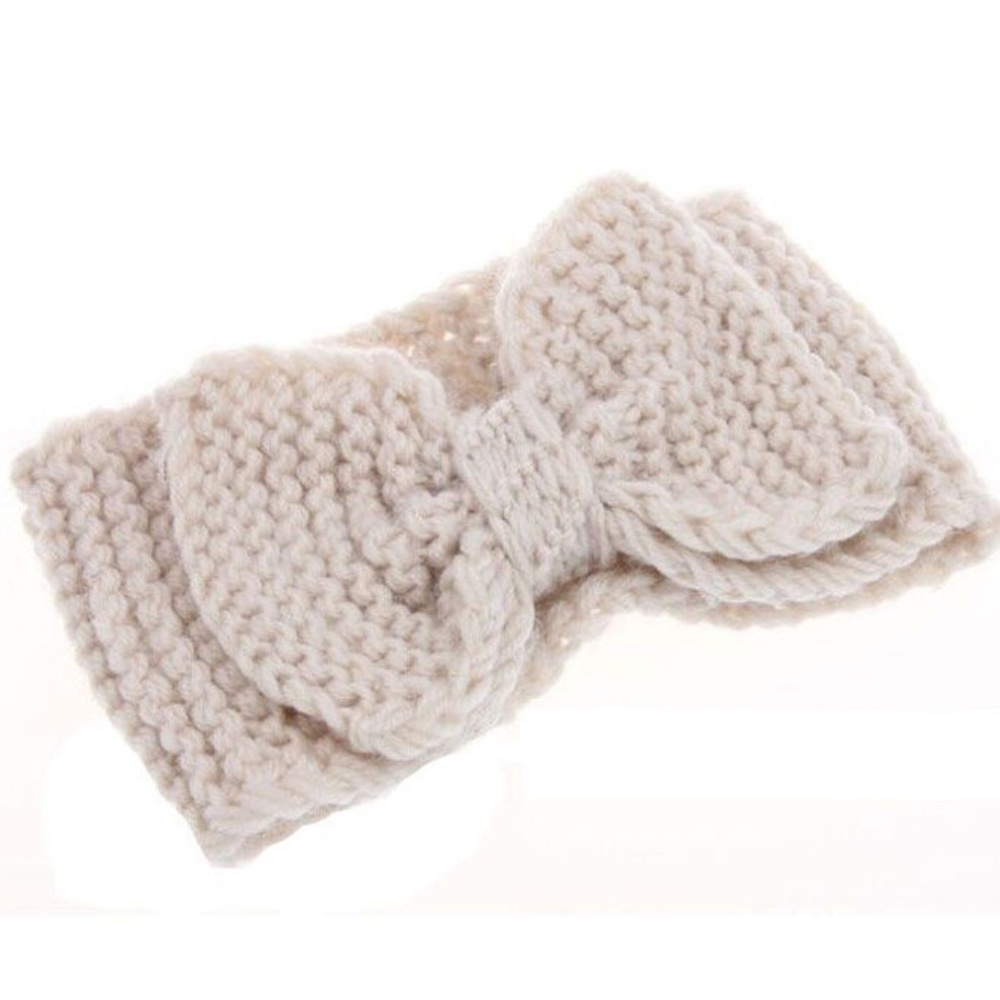 *SKYLAR* Ivory Bowtie Knot Warm Fashion Headband